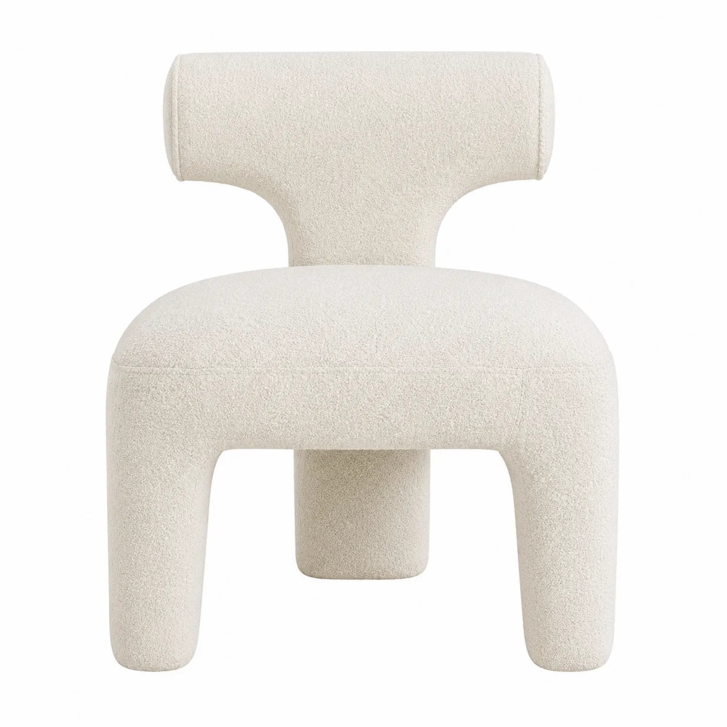 Sedia Lounge in Bouclé Crema