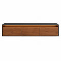 Mobile TV in Legno e Metallo con Ripiano Nero 180x40x40 cm