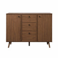 Credenza in Legno MDF con 2 Ante e 3 Cassetti Marrone