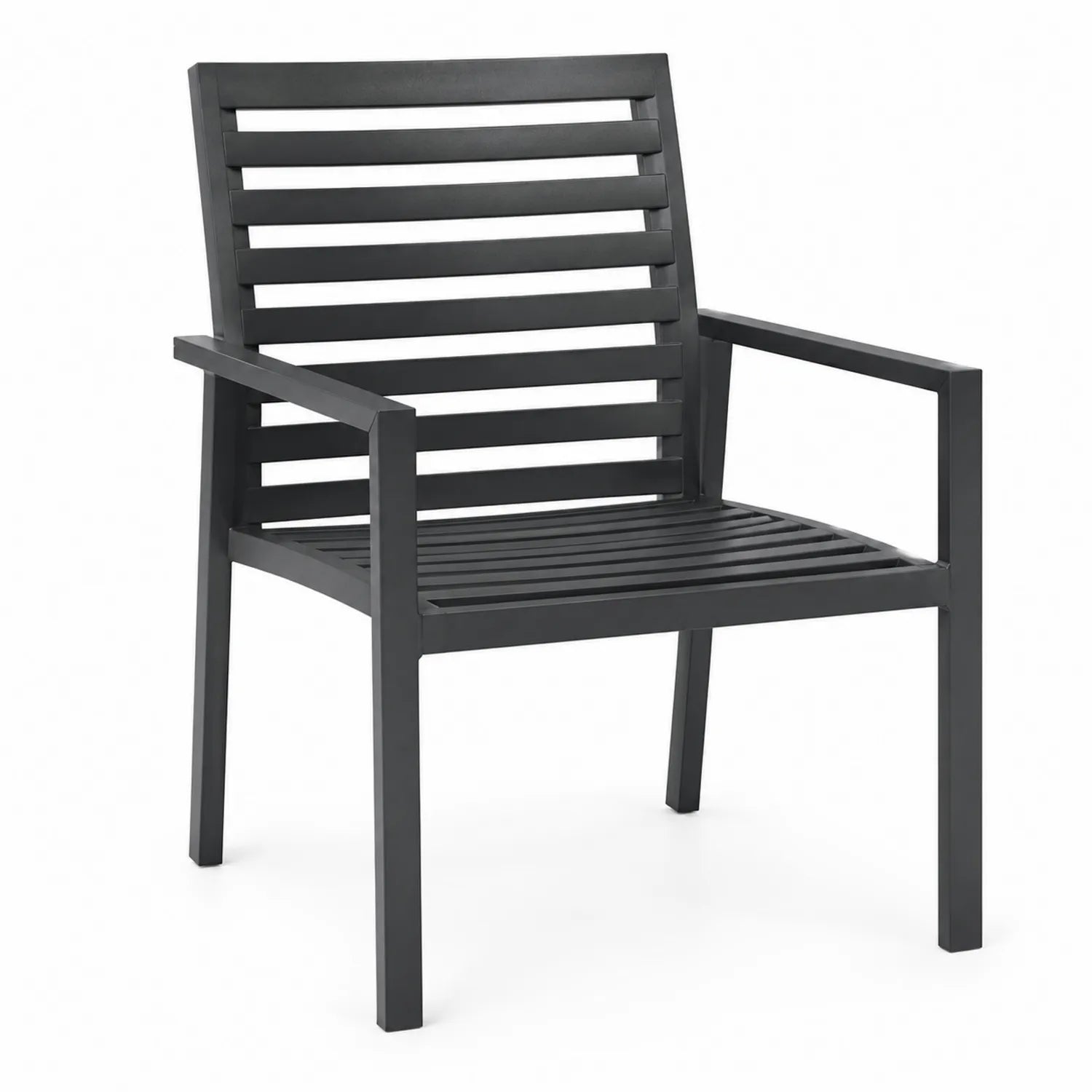 Sedia da Esterno in Alluminio Verniciato Nero