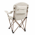 Sedia pieghevole con telaio in acciaio e tessuto beige