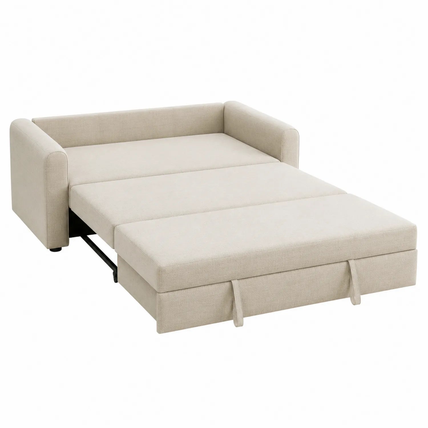 Divano Letto Convertibile in Lino Beige