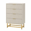 Cassettiera in MDF con Gambe in Metallo Ottonato