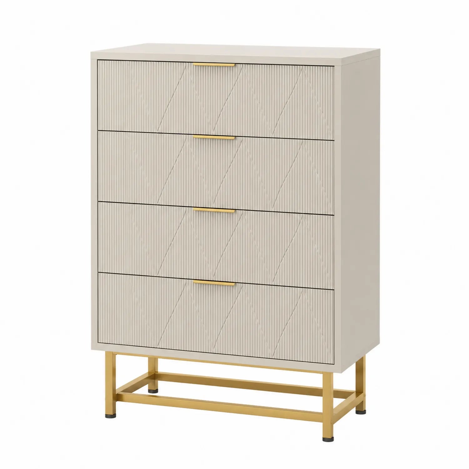 Cassettiera in MDF con Gambe in Metallo Ottonato