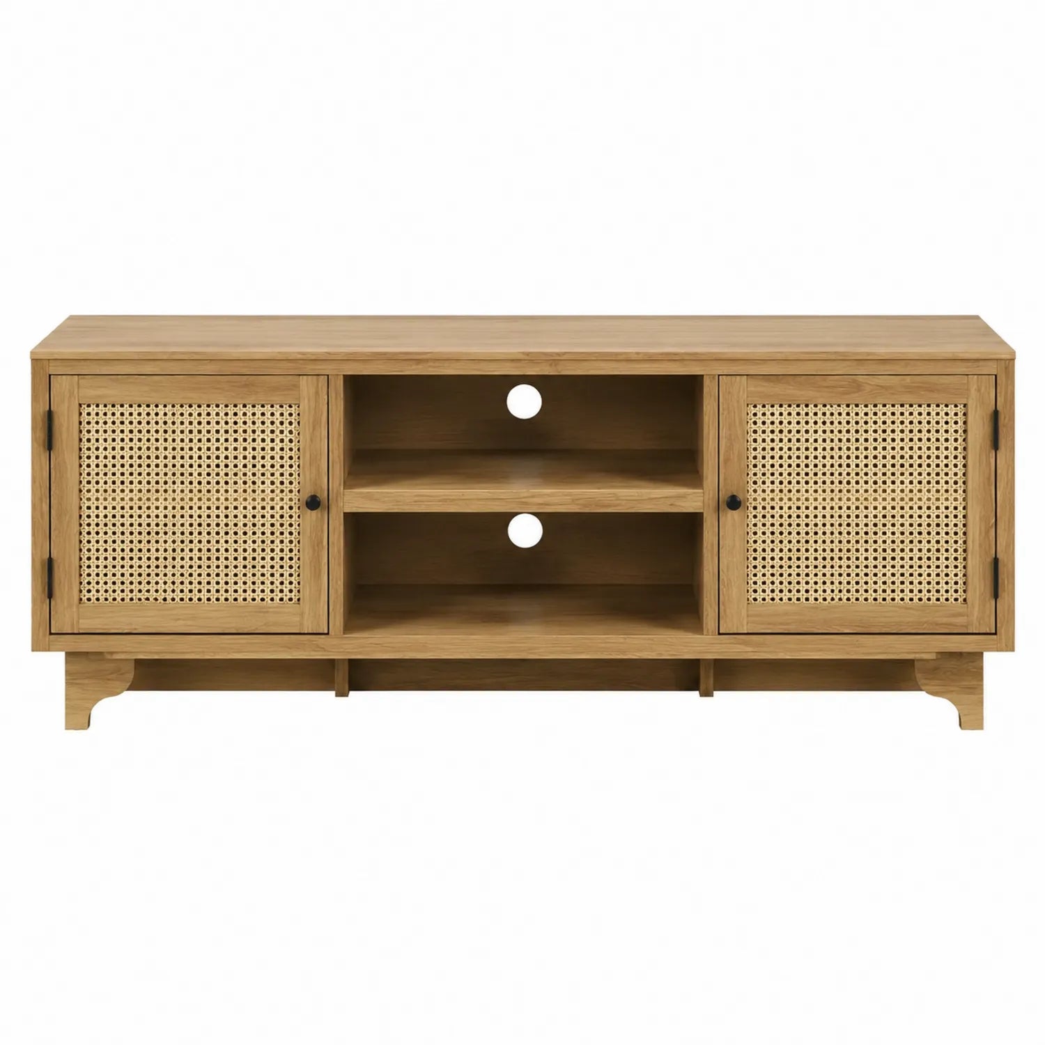 Mobile TV in Legno e Rattan Naturale 150x40x50 cm