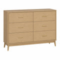 Cassettiera a 6 Cassetti in Rovere Chiaro con Maniglie in Metallo, 120x40x90 cm