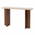 Consolle Rettangolare in Marmo e Legno 120x30x75 cm