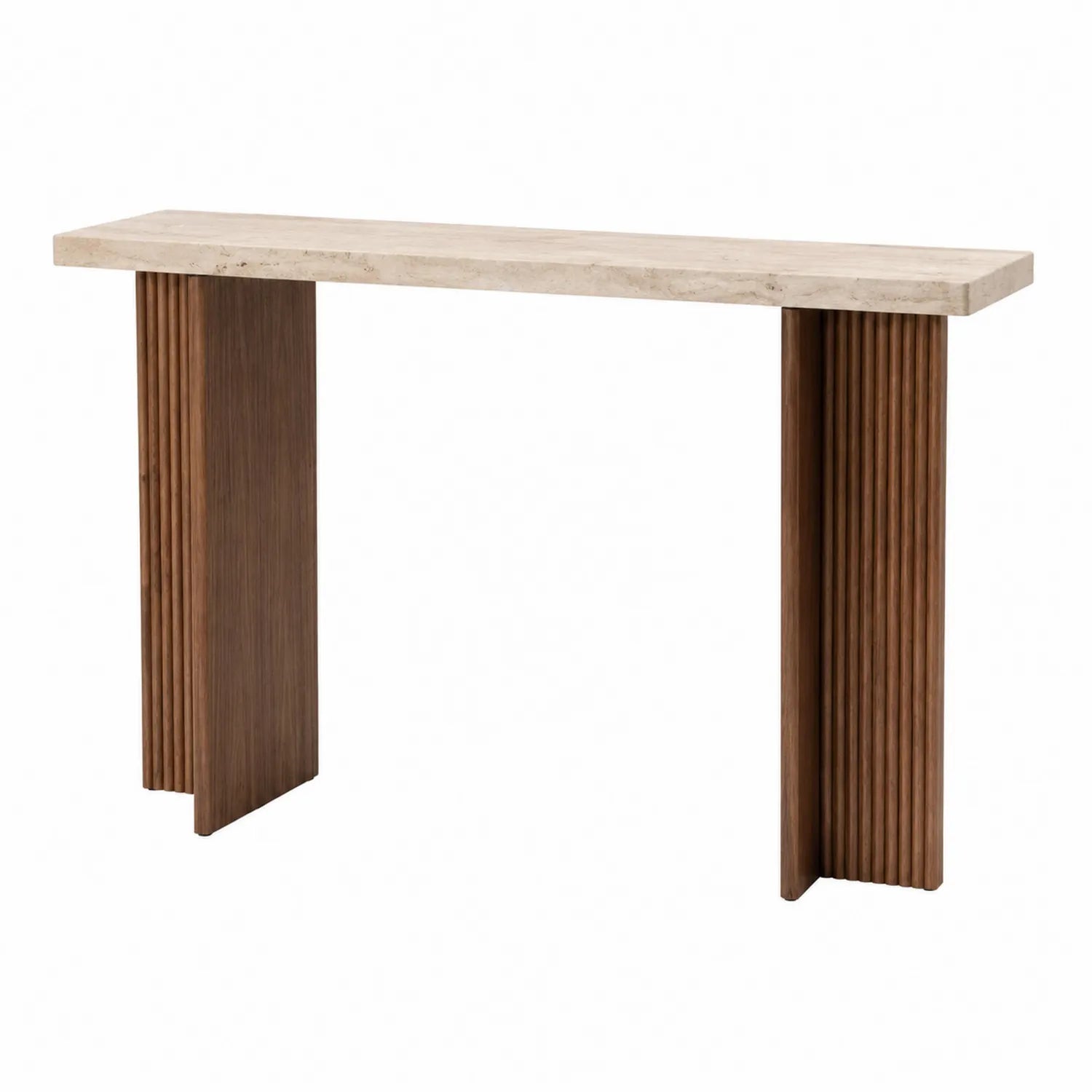Consolle Rettangolare in Marmo e Legno 120x30x75 cm