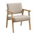 Sedia in legno e tessuto beige 60x55x80 cm
