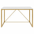 Tavolo rettangolare in marmo e metallo dorato 120x60x75 cm